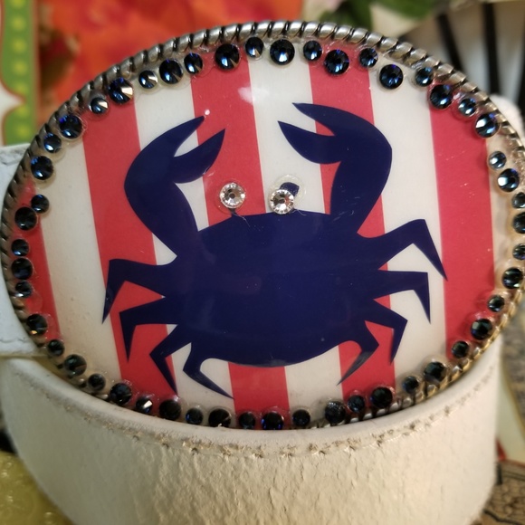 White Italian Leather Belt - Picture 2 of 8